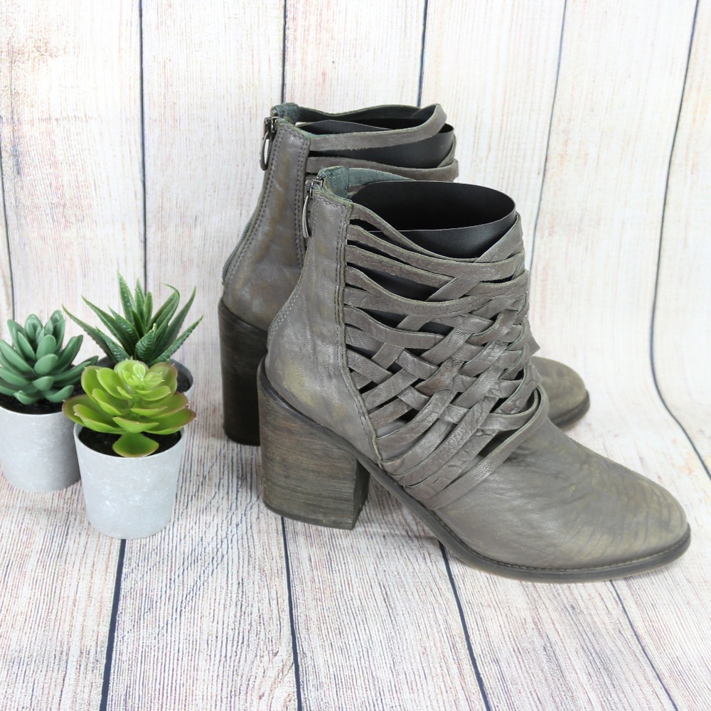 Free People Carrera Woven Leather Booties